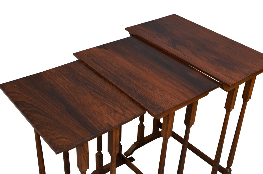 Late Victorian Rosewood Nest of three Tables View II