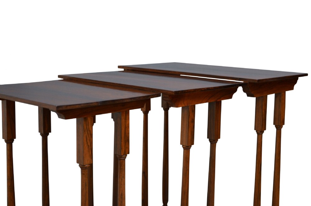 Late Victorian Rosewood Nest of three Tables View IV