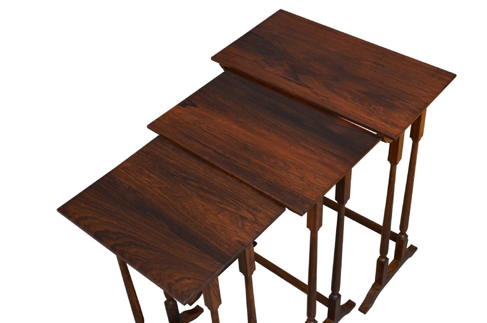 Late Victorian Rosewood Nest of three Tables View V