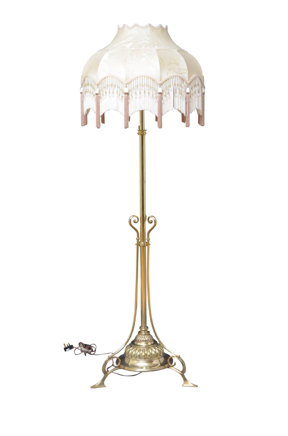 Late Victorian Brass Height Adjustable Standard Lamp 