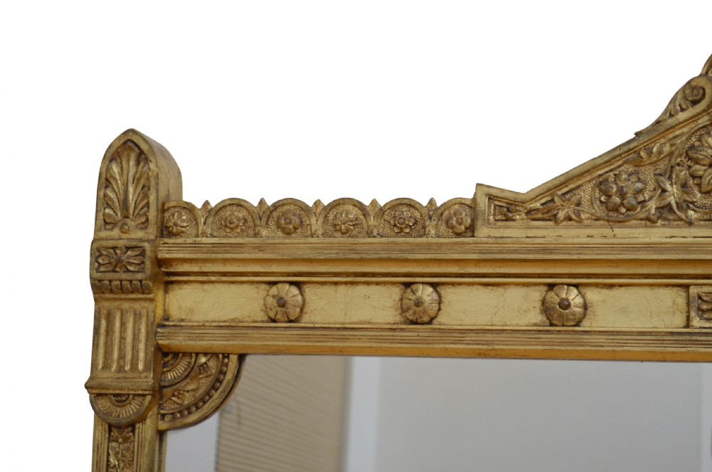Large Victorian Gilt Overmantle Mirror View V