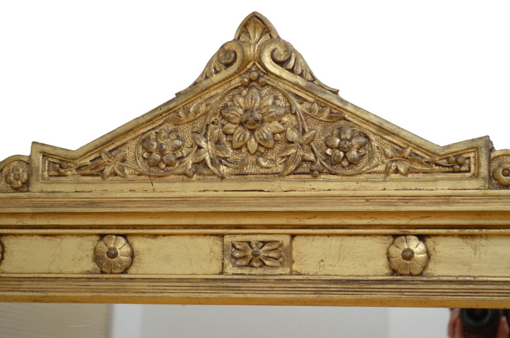 Large Victorian Gilt Overmantle Mirror View VI