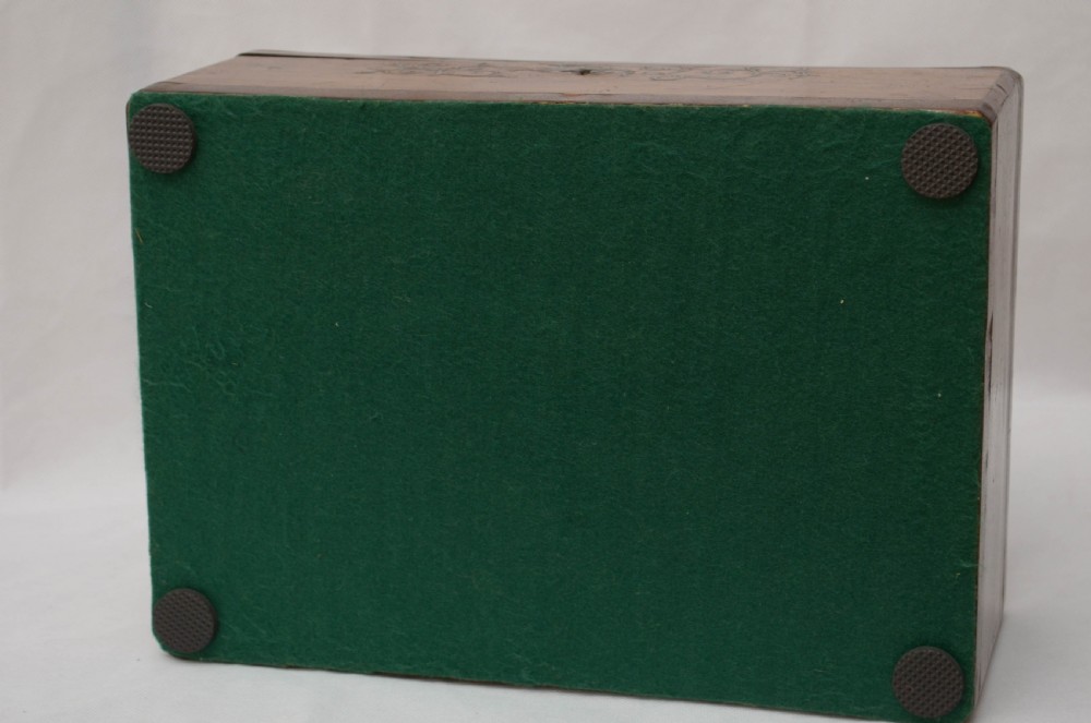 Large Victorian Walnut and Inlaid Decorative Box with a Tray View XVI