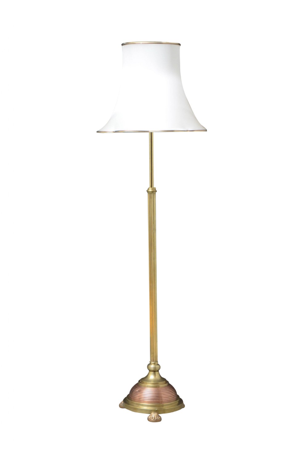 Edwardian Copper and Brass Floor Standard Lamp 