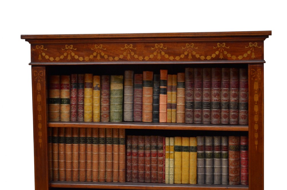 Edwardian Mahogany and Inlaid Open bookcase View VII