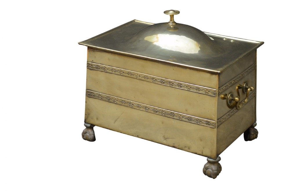 Large Edwardian Brass Coal Bucket View IV
