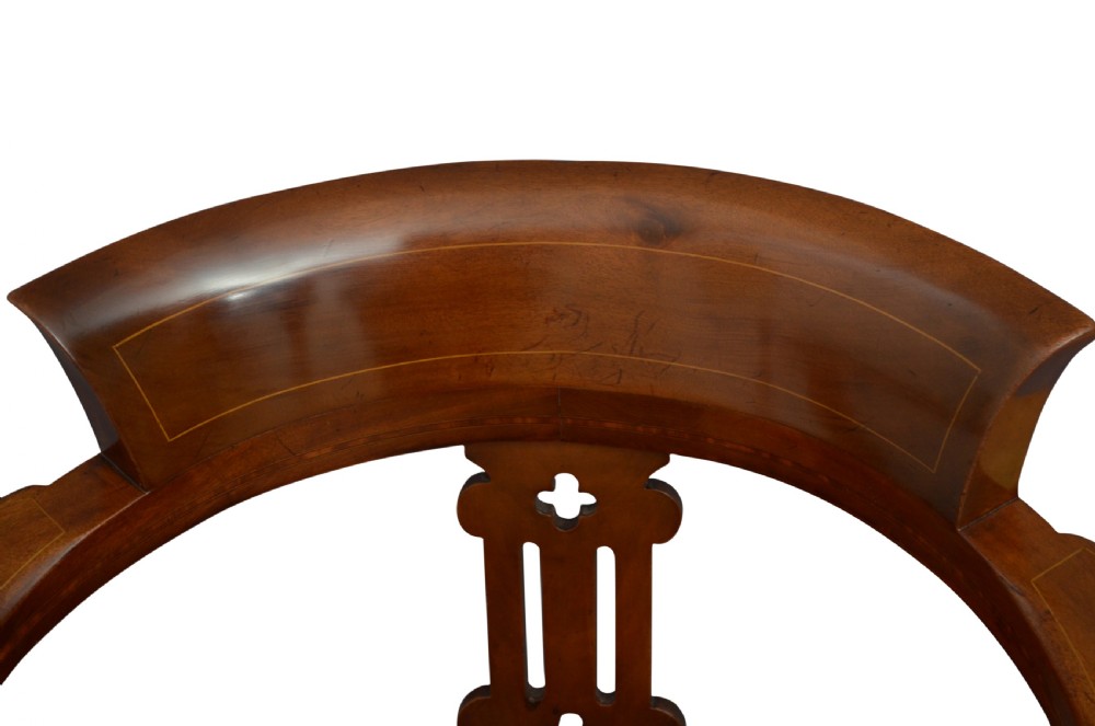 Late Victorian Mahogany and Inlaid Office Chair Desk Chair View V