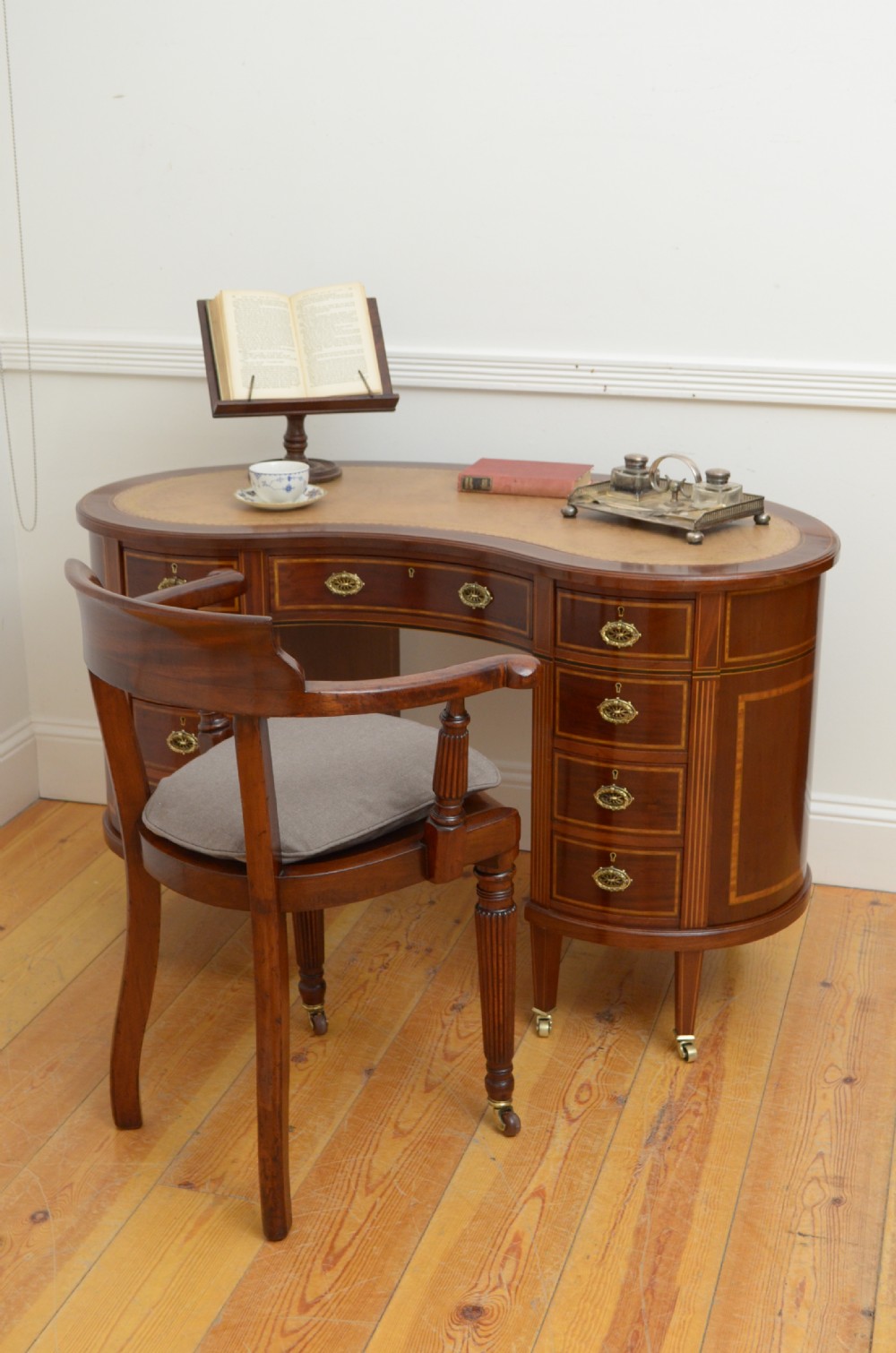 Victorian Mahogany Desk Chair with Cushion Office chair View XVI
