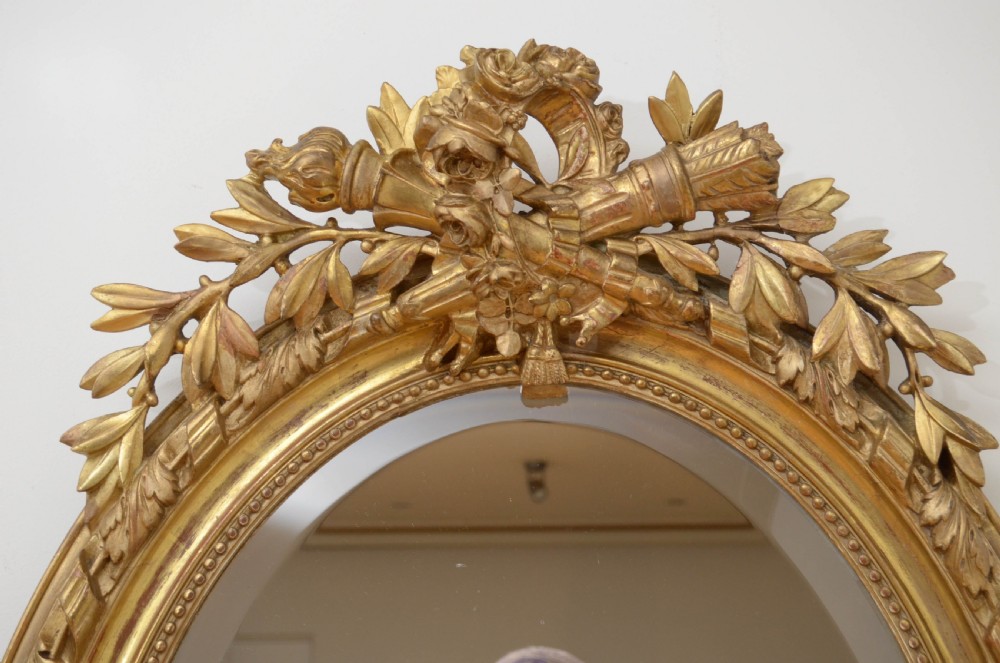 19th Century French Gilt Wall Mirror  View X