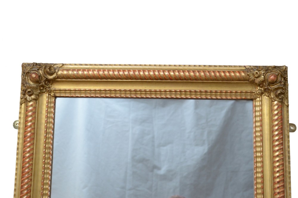 19th Century French Giltwood Wall Mirror Portrait or Landscape  View IX