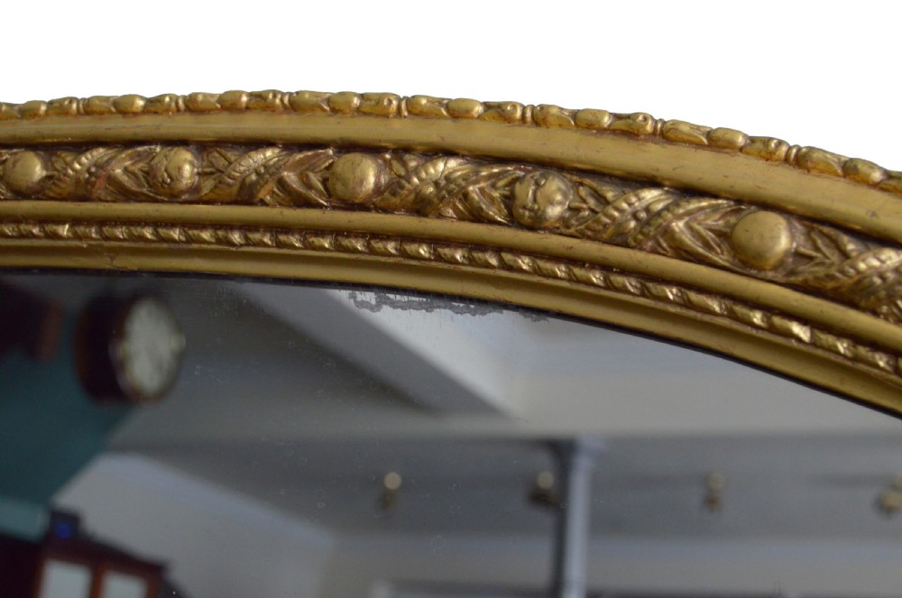 Large 19th Century Gilt Overmantle Mirror H159cm View XI
