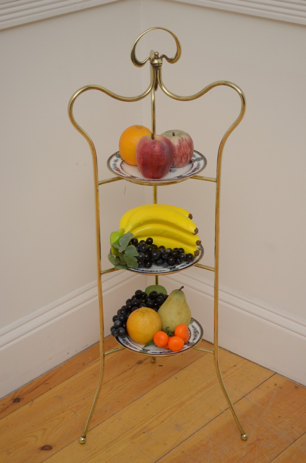Art Nouveau Brass Fruit or Cake Stand View II
