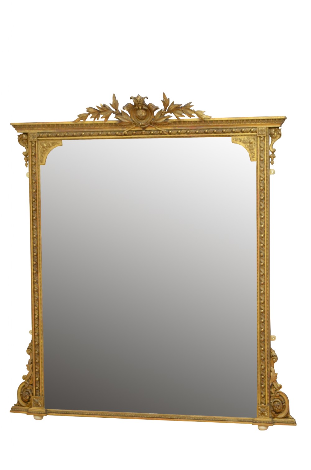 A Large English Giltwood Overmantle Mirror H161cm