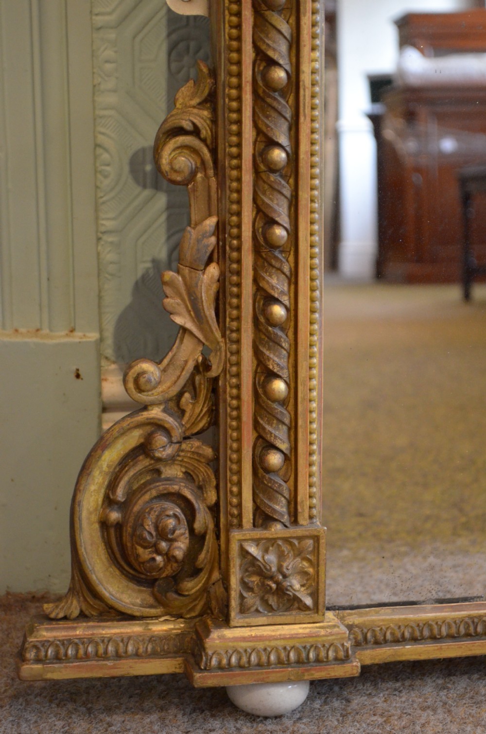 A Large English Giltwood Overmantle Mirror H161cm View IV