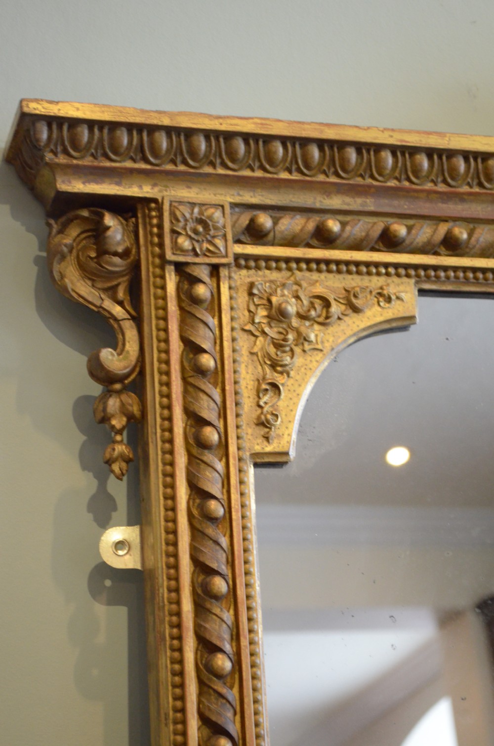 A Large English Giltwood Overmantle Mirror H161cm View V