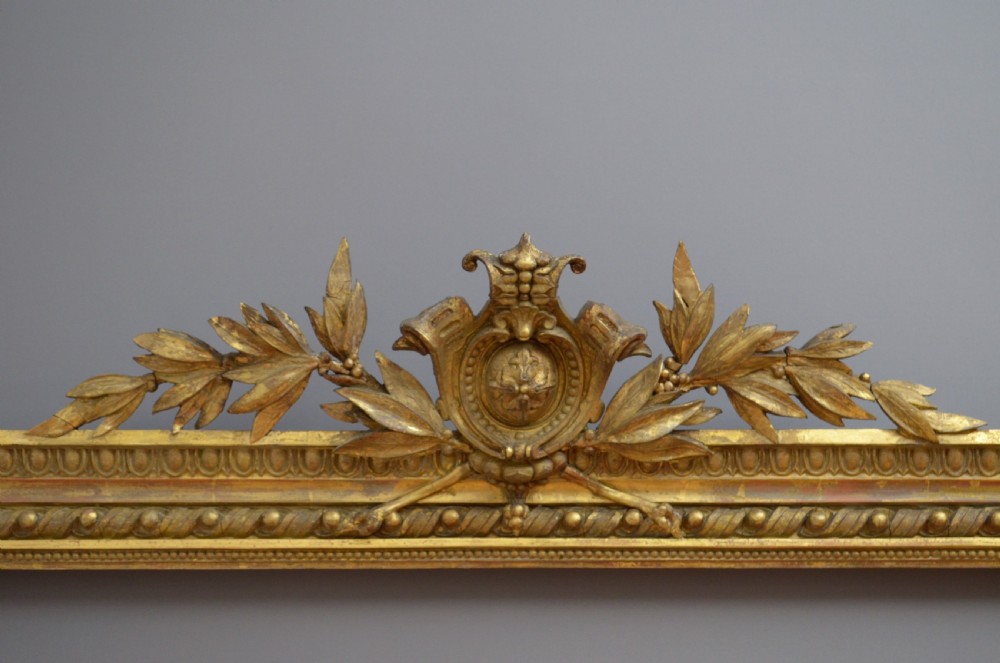 A Large English Giltwood Overmantle Mirror H161cm View VIII