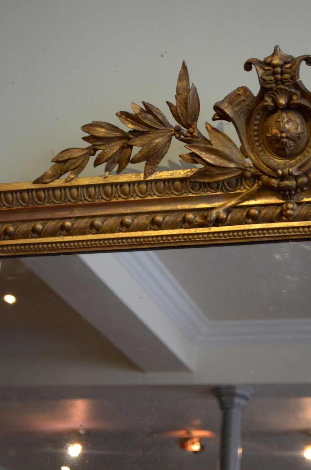 A Large English Giltwood Overmantle Mirror H161cm View IX