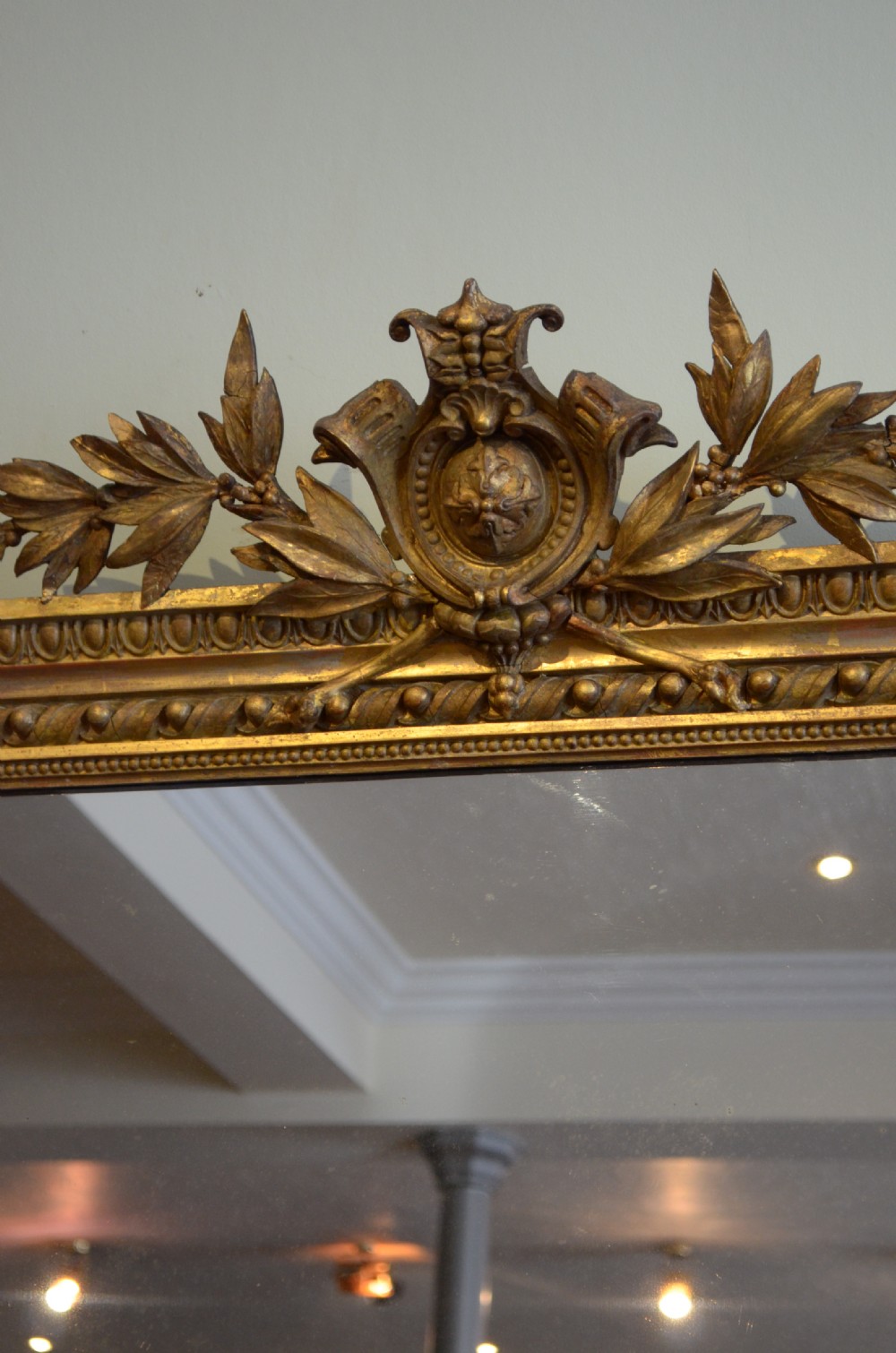 A Large English Giltwood Overmantle Mirror H161cm View X