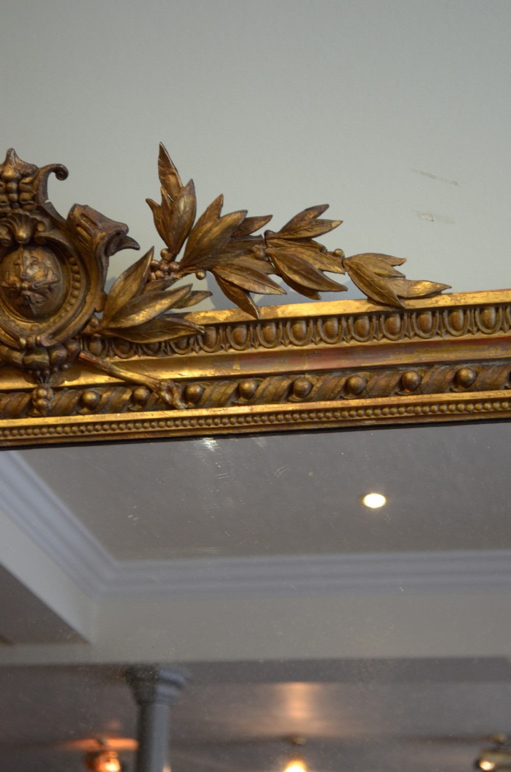 A Large English Giltwood Overmantle Mirror H161cm View XI