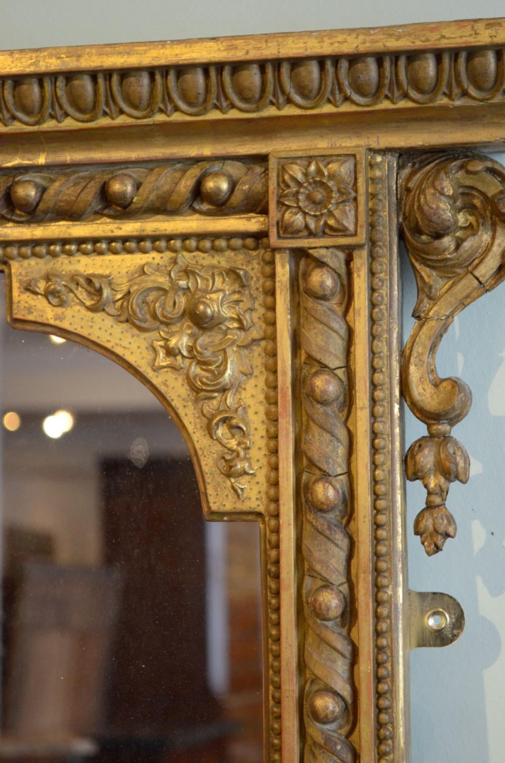 A Large English Giltwood Overmantle Mirror H161cm View XIII