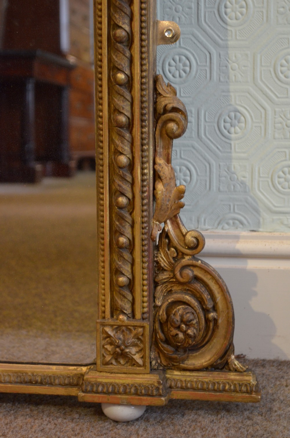 A Large English Giltwood Overmantle Mirror H161cm View XV