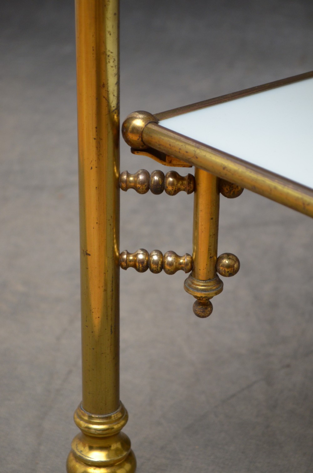 Unusual Late 19th Century Brass and Milk Glass Cabinet  View IX