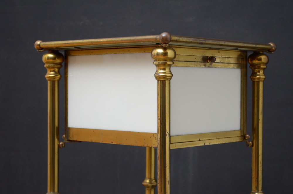 Unusual Late 19th Century Brass and Milk Glass Cabinet  View XVII