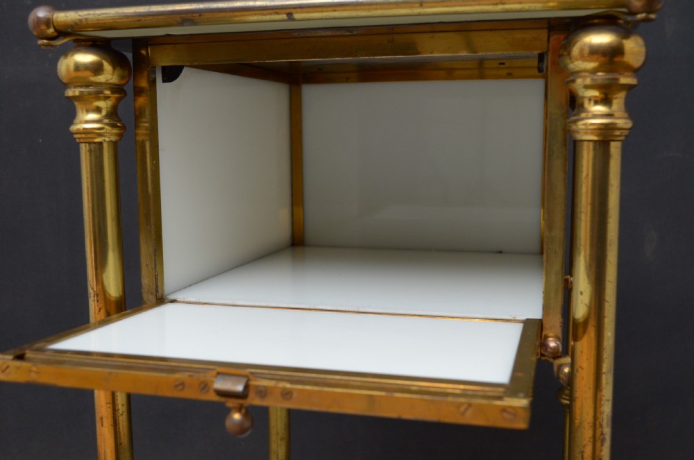 Unusual Late 19th Century Brass and Milk Glass Cabinet  View XX