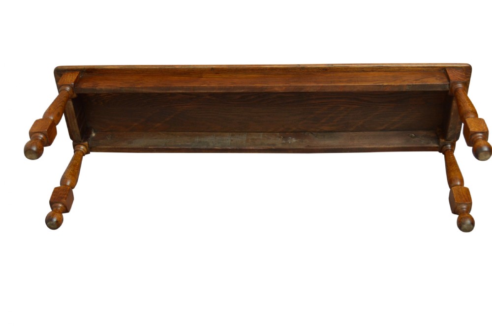 Early XXth Century Solid Oak Bench View VIII