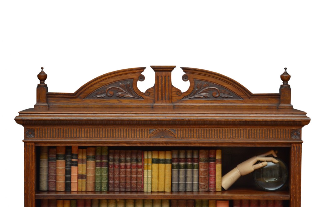 Victorian Solid Oak Open Bookcase View III