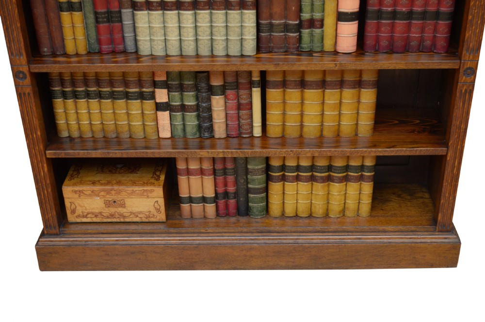 Victorian Solid Oak Open Bookcase View XI