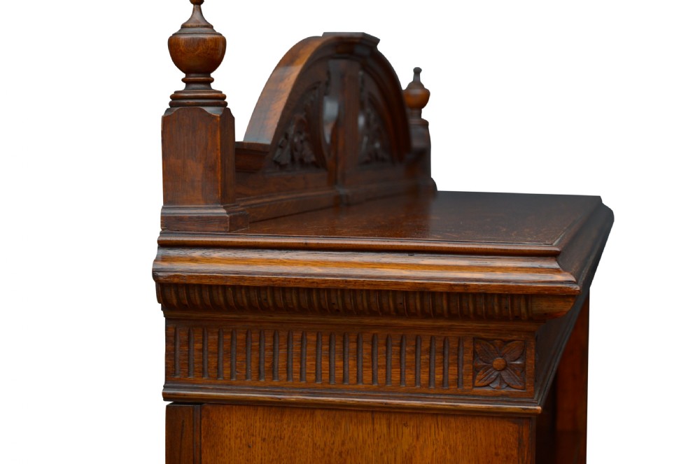 Victorian Solid Oak Open Bookcase View XIII