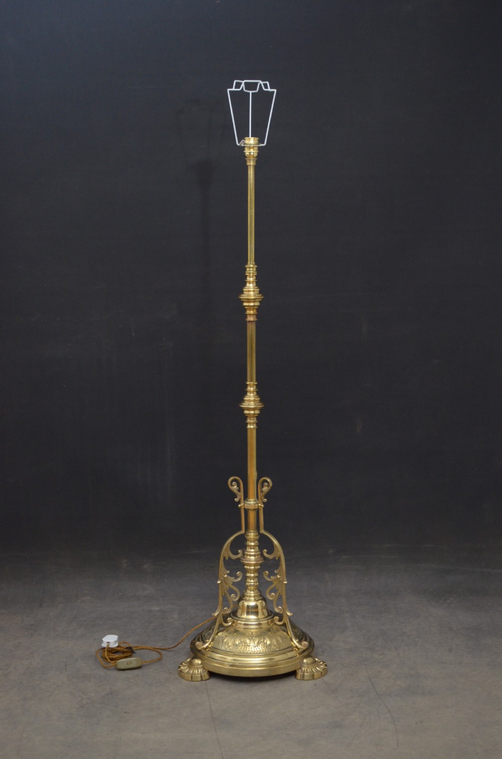 Late Victorian Brass Floor Lamp View II