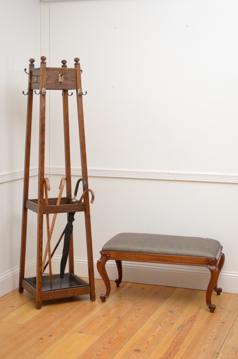 Art Deco Solid Oak Coat Stand  View XII