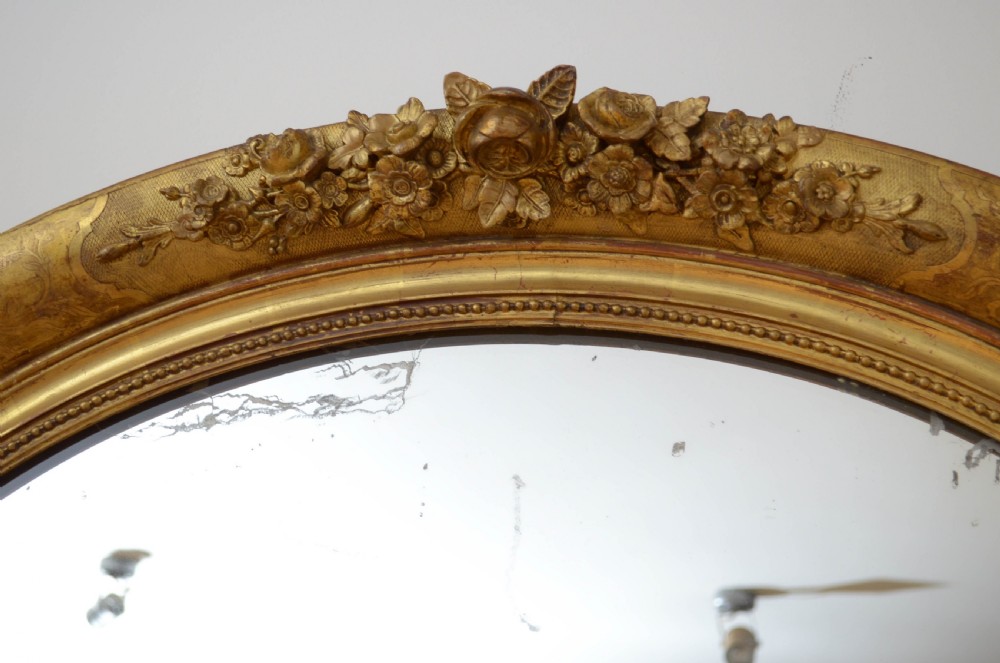 Large 19th Century Giltwood Wall Mirror 89x115cm View VI