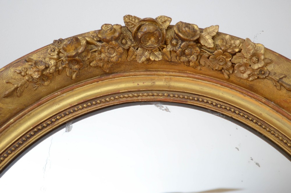 Large 19th Century Giltwood Wall Mirror 89x115cm View XI