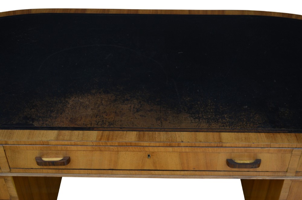 Large Art Deco Walnut Desk View IX