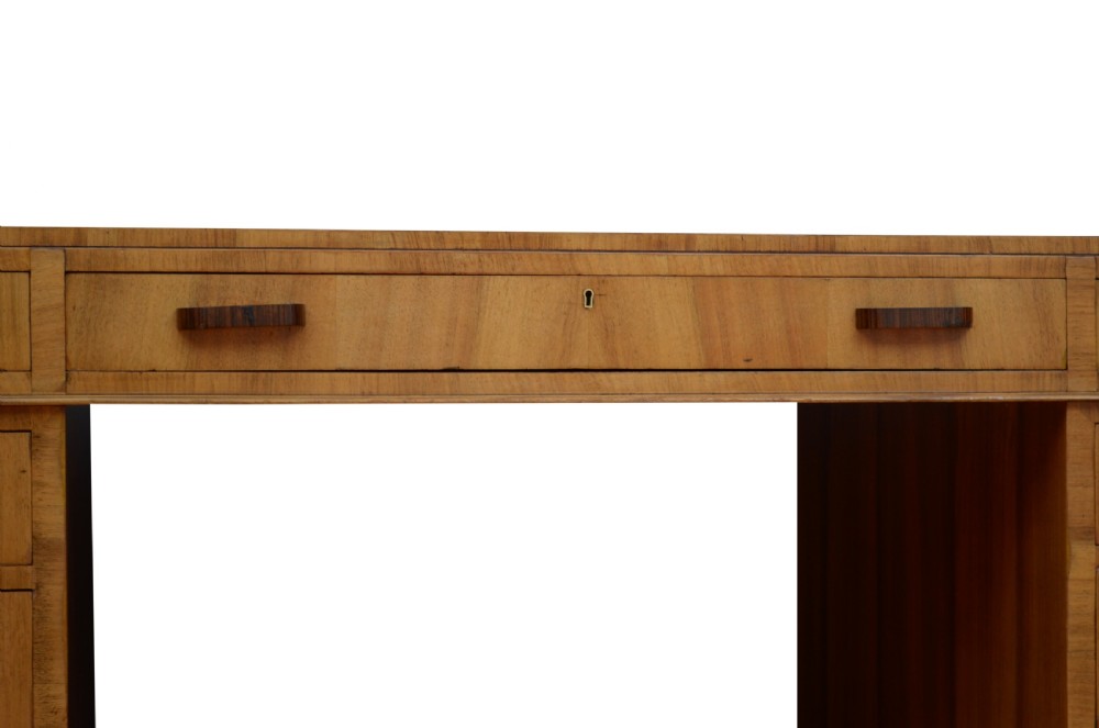 Large Art Deco Walnut Desk View XII