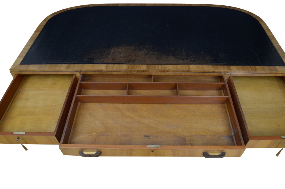 Large Art Deco Walnut Desk View XIII