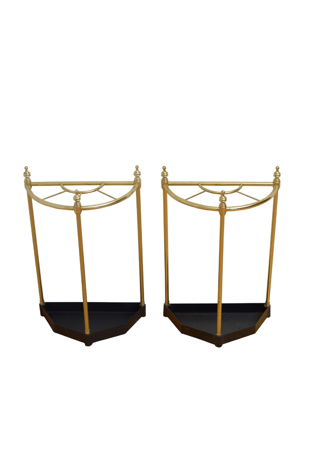 Matched Pair of Brass Umbrella Stands 