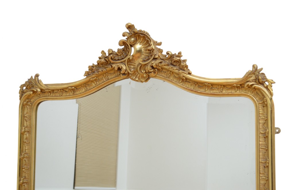 Fine French Giltwood Wall Mirror H167cm View XI