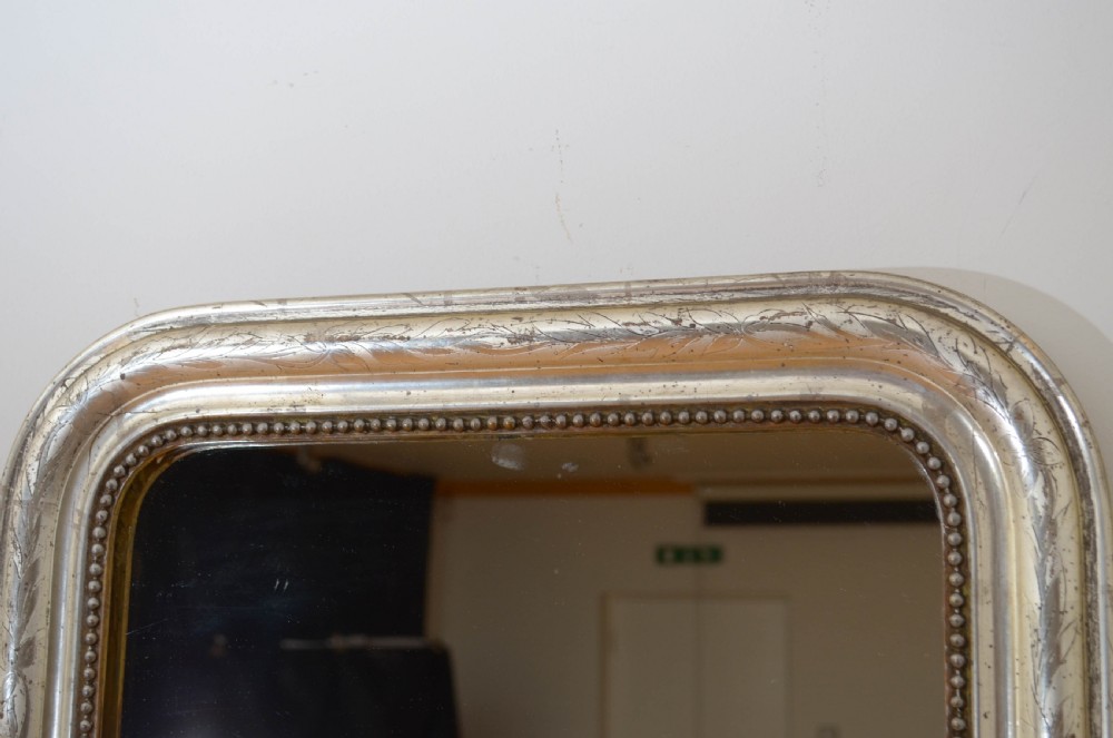 Rare Louis Philippe Silver Gilded Mirror H73cm View VI