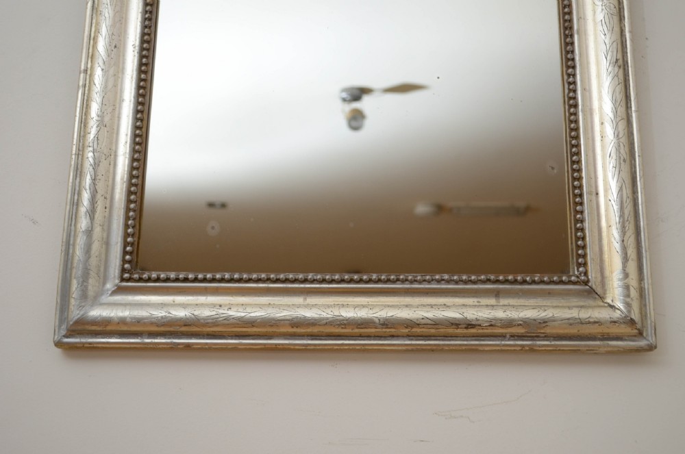 Rare Louis Philippe Silver Gilded Mirror H73cm View XI