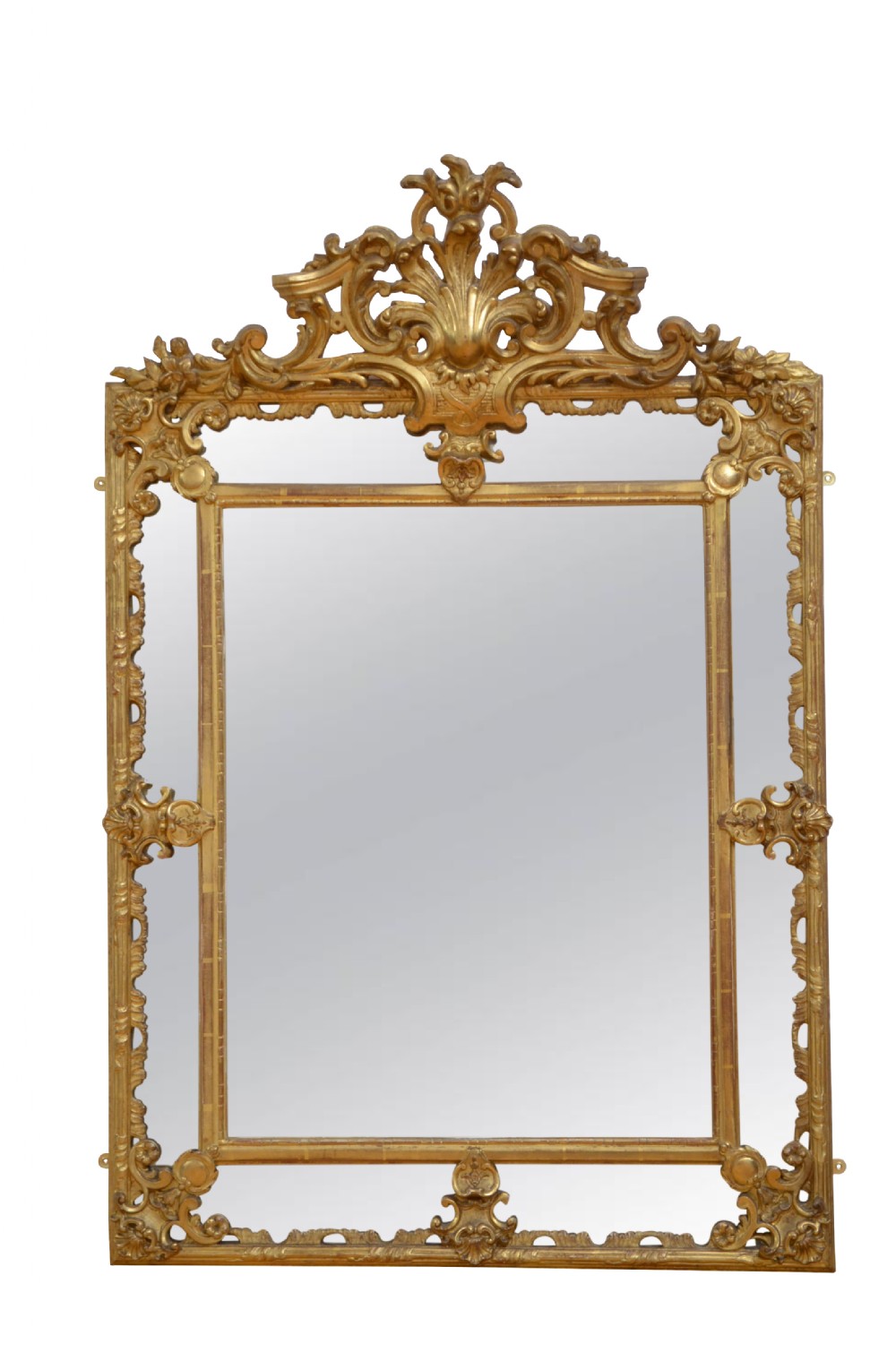 19th Century Gilded Wall Mirror H115cm
