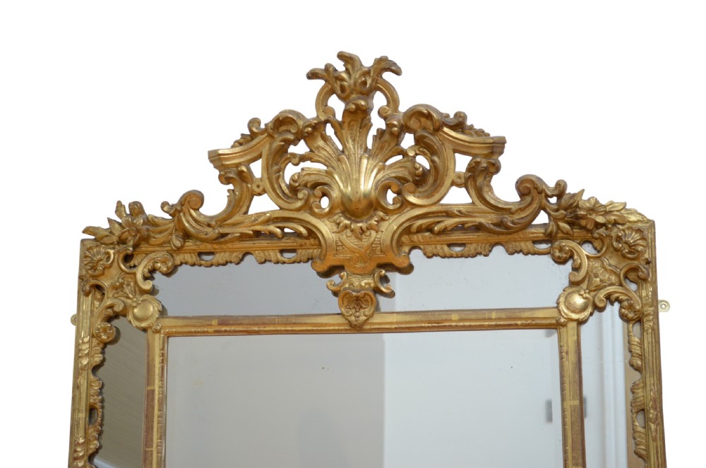 19th Century Gilded Wall Mirror H115cm View IV