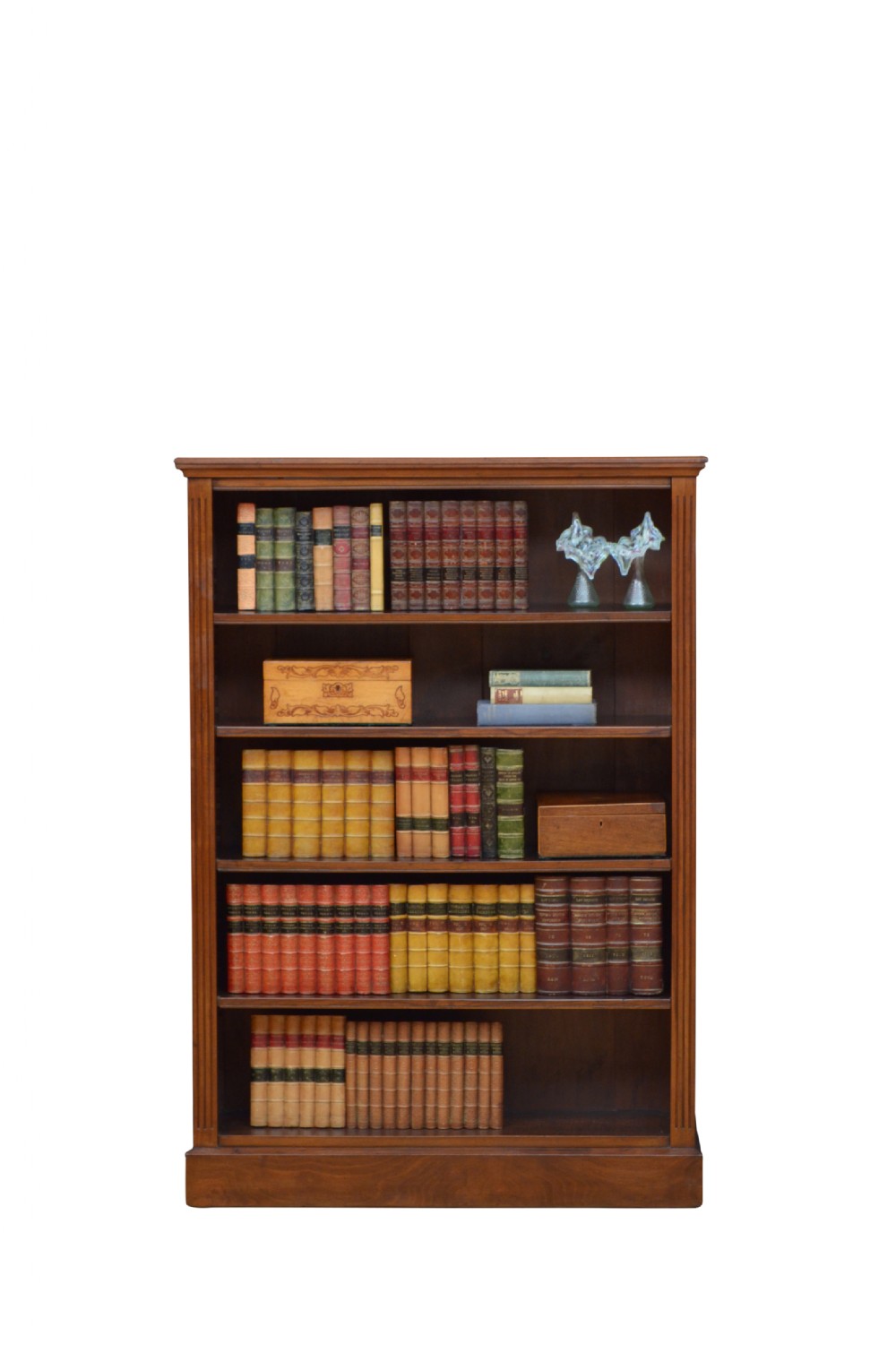Victorian Solid Walnut Open Bookcase