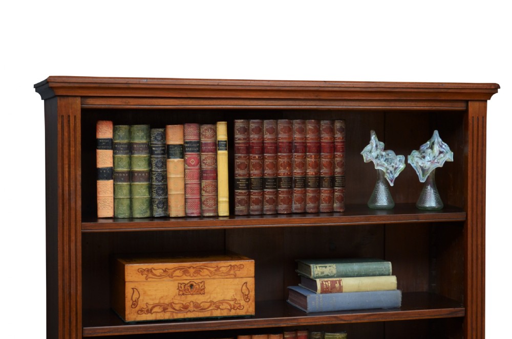Victorian Solid Walnut Open Bookcase View IX