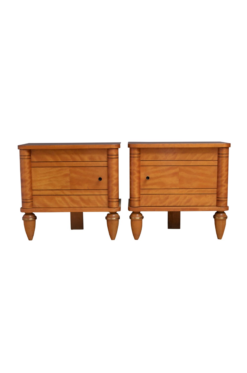 Pair of French Art Deco Low Bedside Cabinets