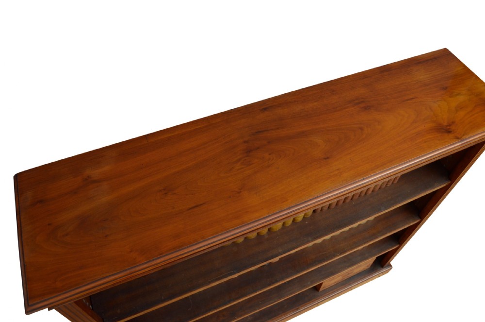 Victorian Solid Walnut Open bookcase View V