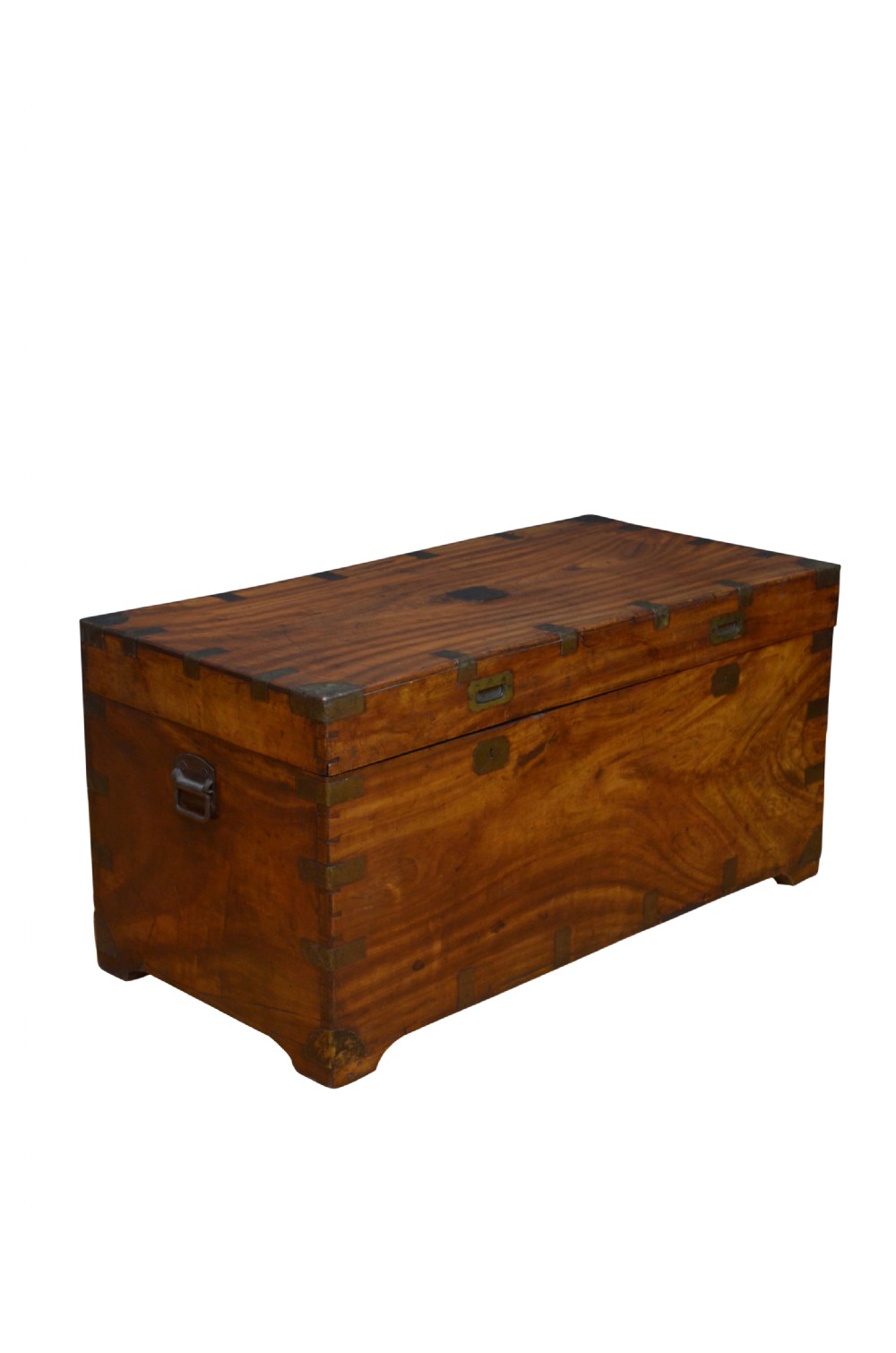 Extra Large 19th Century Camphor Wood  Campaign Trunk